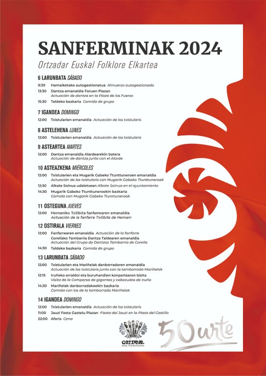 Sanferminak 2024: Ortzadar Euskal Folklore Elkartea