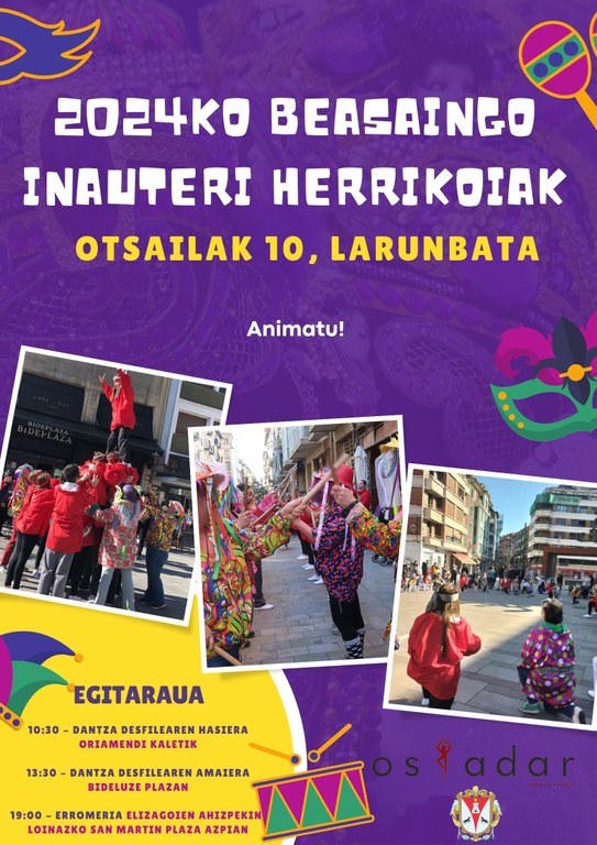 2024ko Beasaingo Inauteri herrikoiak Inaute larunbatean (otsailak 10)