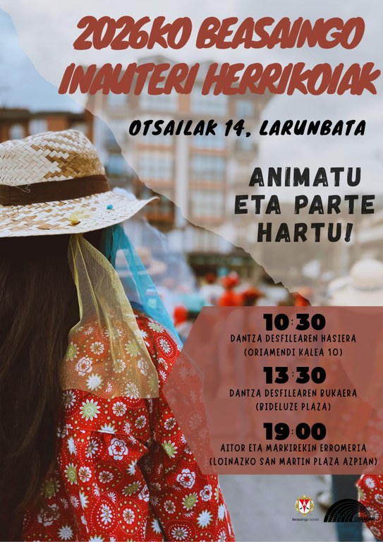 Badatoz 2026ko Beasaingo Inauteri herrikoiak, urtero bezala Inaute larunbatean (otsailak 14)