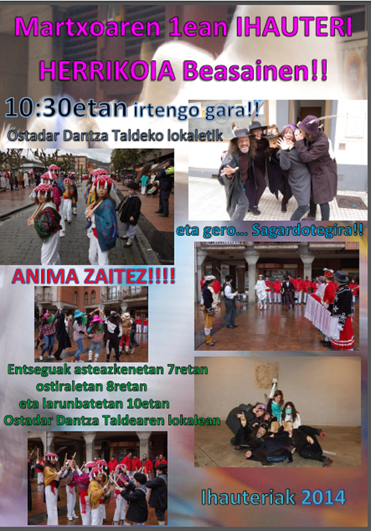 Ihauterietako dantza-desfilea Ostadar Dantza Taldearen eskutik
