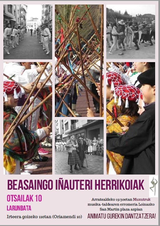 Larunbatean (otsailak 10), urteroko Beasaingo Inauterietako dantza-desfile herrikoia Ostadar Dantza Taldearen eskutik