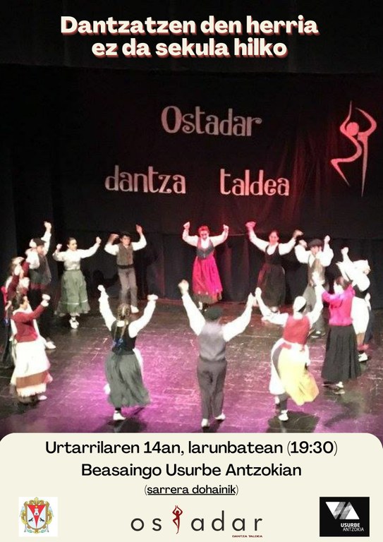 Ostadar Dantza Taldearen urteroko dantza-emanaldia datorren larunbatean 