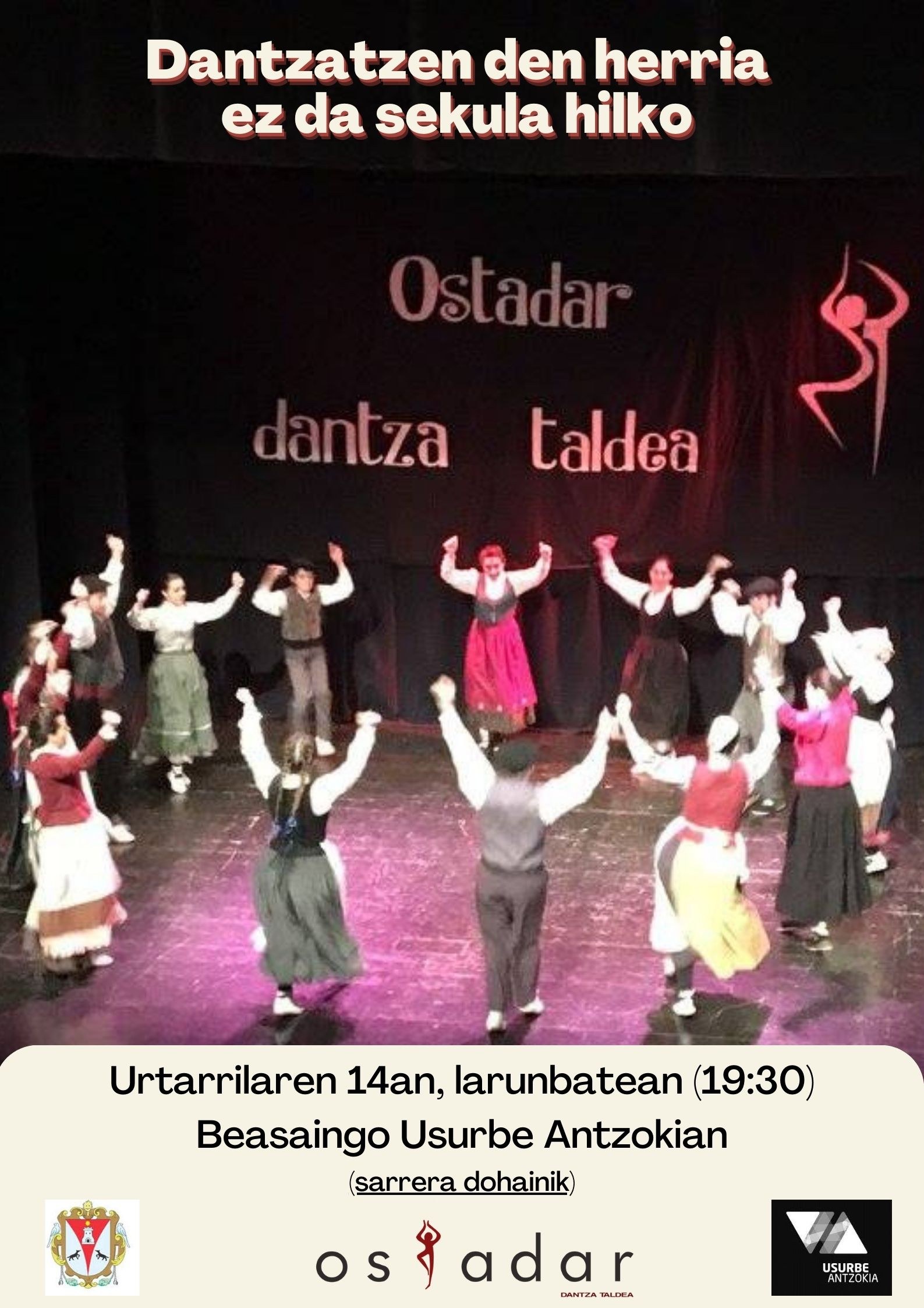 Ostadar Dantza Taldearen urteroko dantza-emanaldia datorren larunbatean