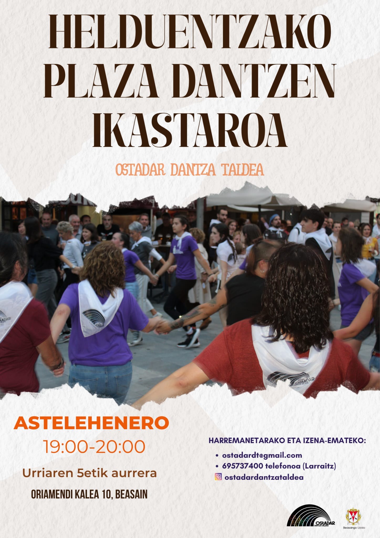 Plaza dantzen ikastaroa osatzeko deialdi berria Beasainen, Ostadar dantza taldearen eskutik