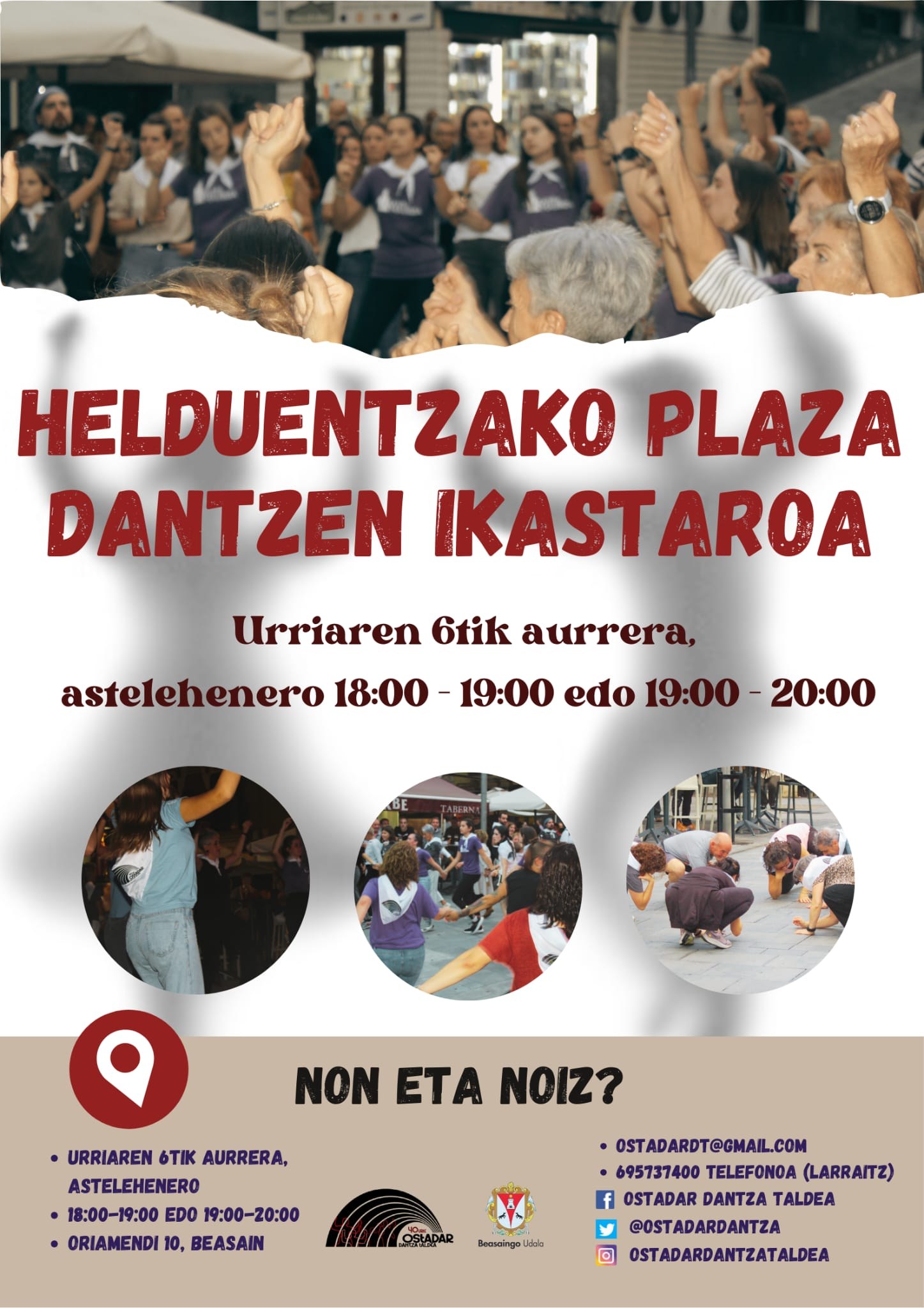 Plaza dantzen ikastaroa osatzeko deialdi berria Beasainen, Ostadar dantza taldearen eskutik
