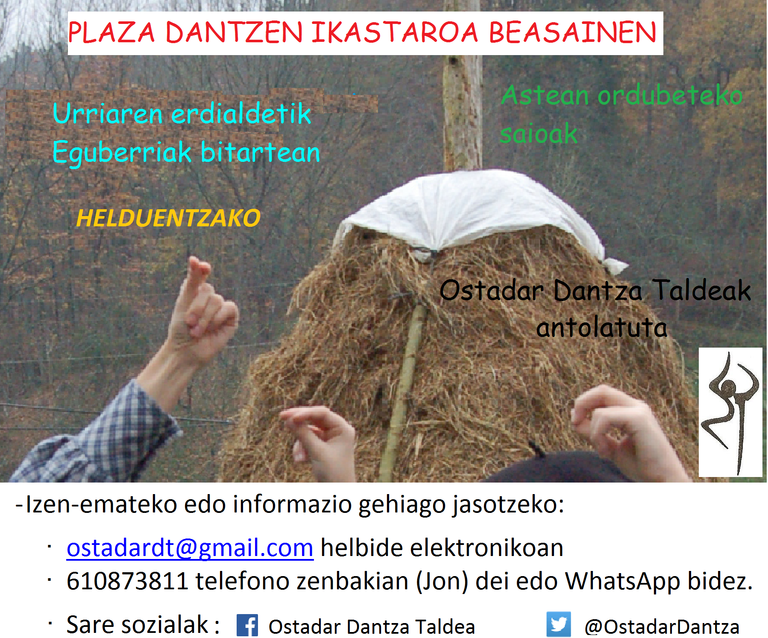 Plaza dantzen ikastaroa urritik abendura Ostadar Dantza Taldearen eskutik Beasainen