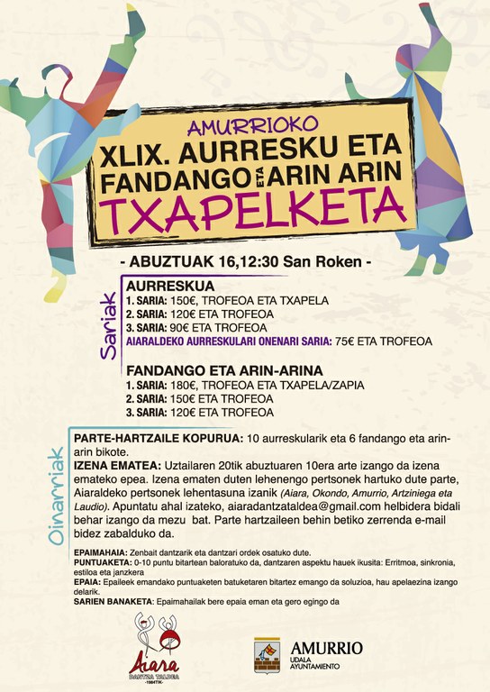 Amurrioko XLXI. Fandango eta Arin-arina eta Aurresku txapelketa