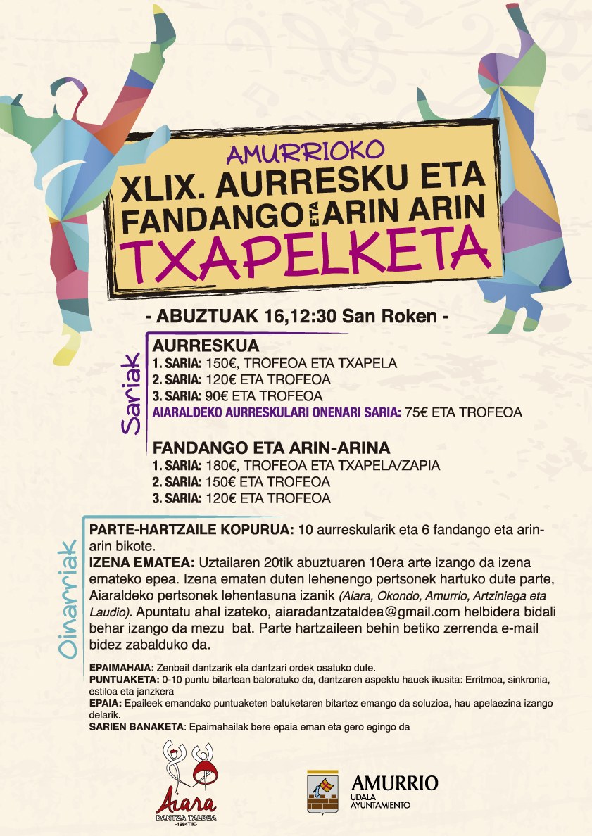 Amurrioko XLXI. Fandango eta Arin-arina eta Aurresku txapelketa