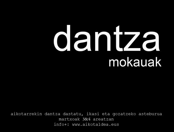 Dantza mokauak, dantza asteburua Areatzan