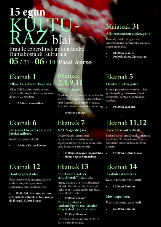 Alkartasuna euskal dantza taldearen emanaldi berezia larunbatean