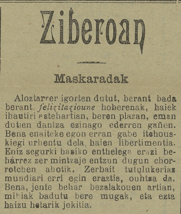 Alozeko 1908ko maskaradei buruzko kronika