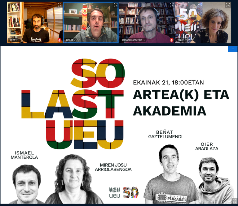 Arteak eta Akademia mahai-ingurua Arteak eta Akademia mahai-ingurua, UEU, 2022-06-21.