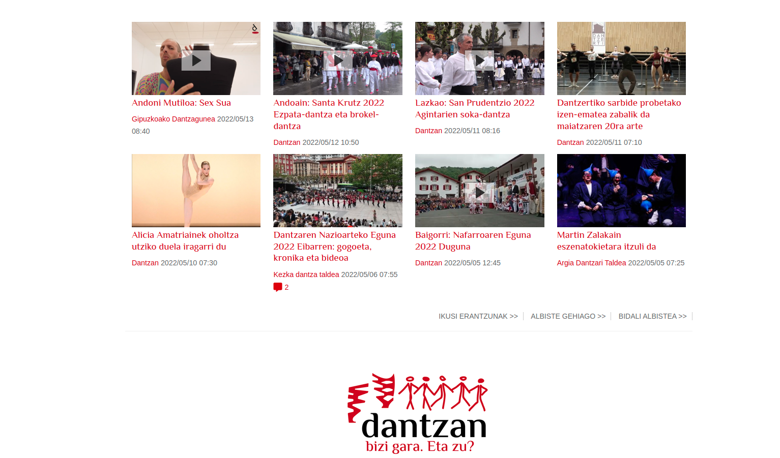 Dantzan 2000-2022: 20 urteurrena 2 urte beranduago