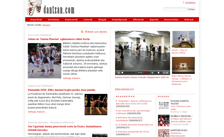 Dantzan portada 2010 Dantzan portada 2010