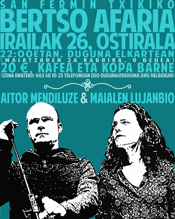 San Fermin txikiko bertso-afaria Lujanbio eta Mendiluzerekin