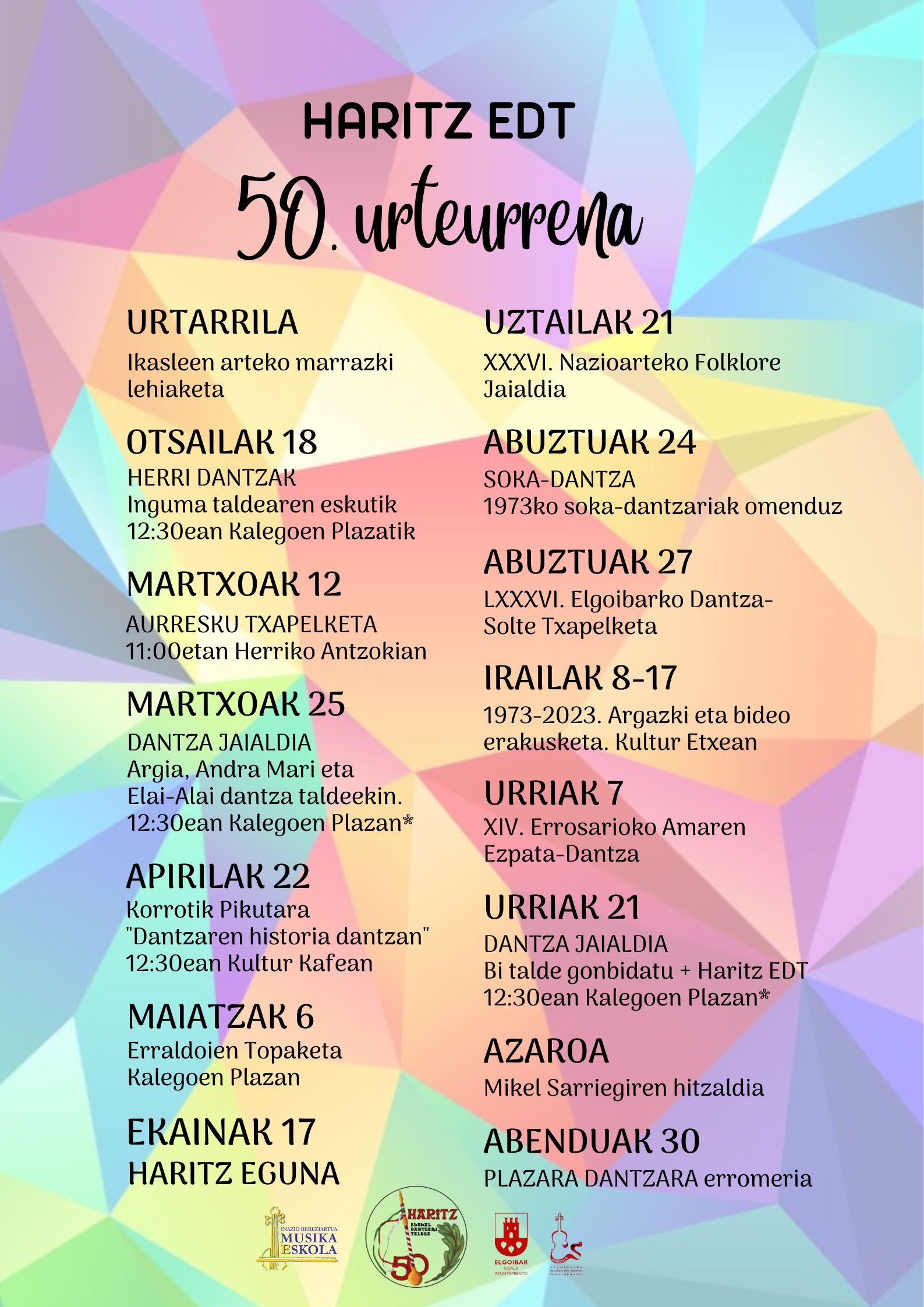 HARITZ EDT 50. URTEURRENEKO EGITARAUA