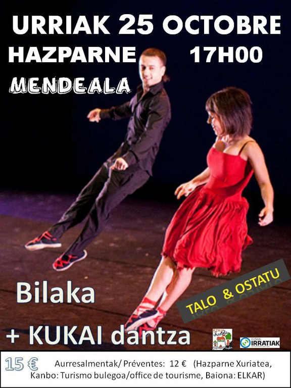 Bilaka eta Kukai dantza ikusgarriak urriaren 25ean Hazparnen