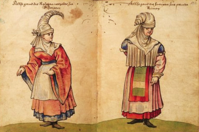 Weiditz 175 Euskal emakume noble baten jantzia eta euskal emakume baten mendirako jantzia