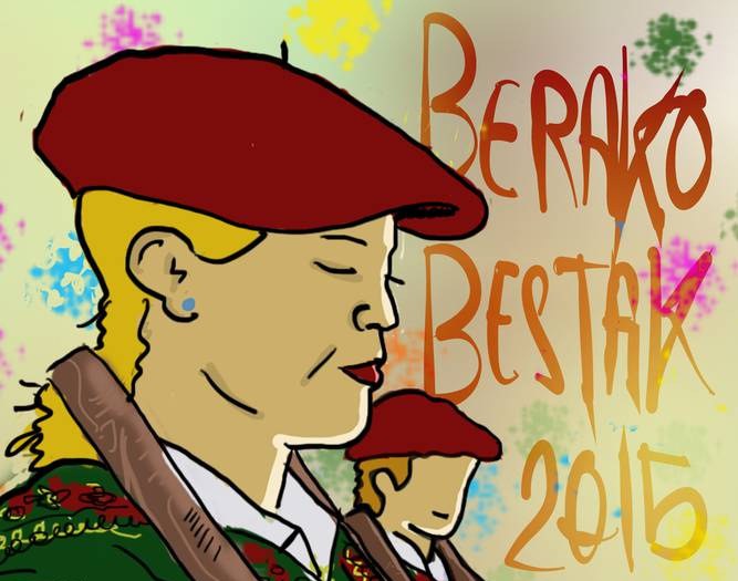 Emakume makila-dantzariak protagonista Berako festetako egitarauaren azalean