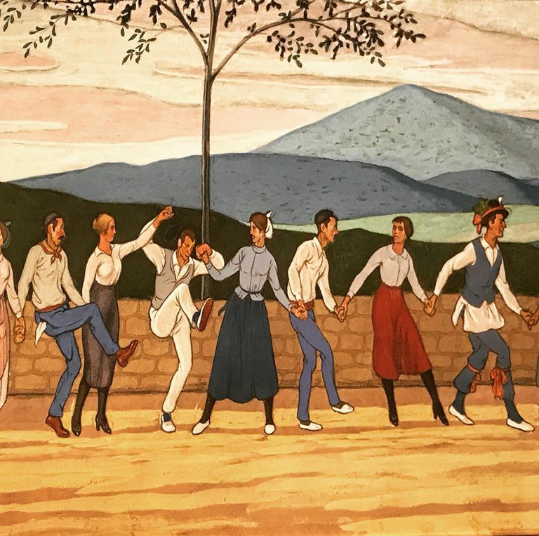 Berakatz Eguneko aurreskua, festak lanean eman zituzten emakumeak dantzara ateratzen zituztenekoa