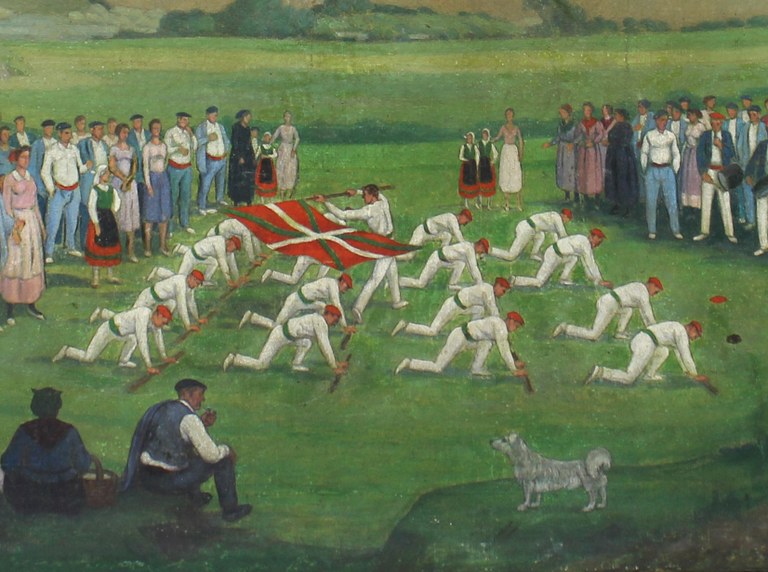 Ezpata-dantzariak Jose Arrueren margolan agertu-berrian Ezpata-dantzariak Jose Arrueren margolan agertu-berrian