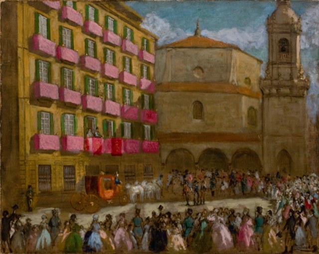 Deustuarrak errege-erreginen aurrean dantzan