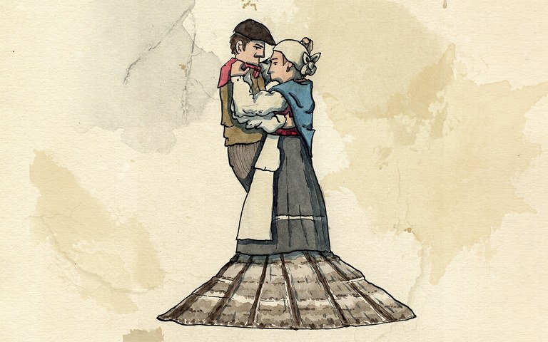 Haitzetako lapen gisa dantzan