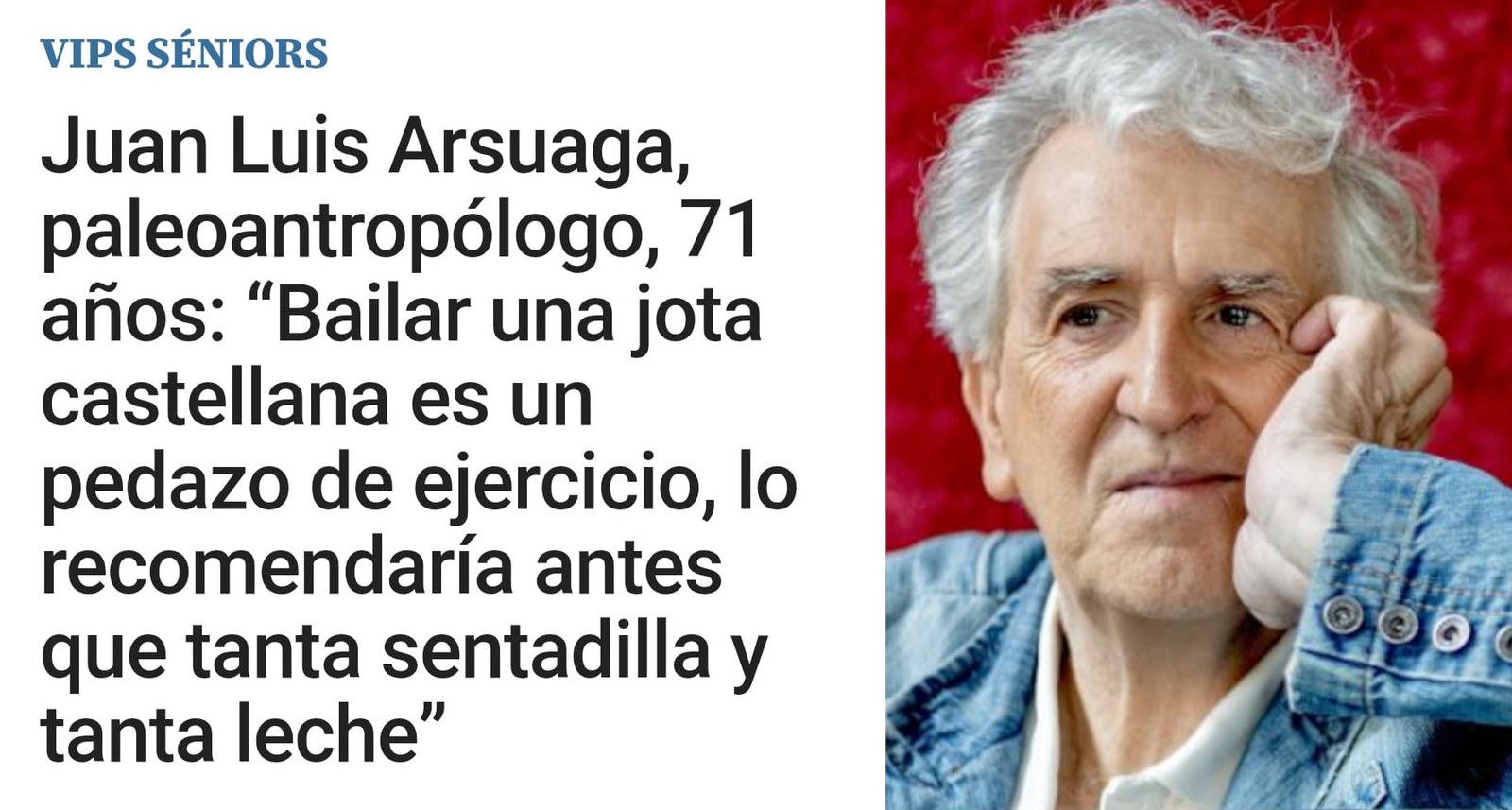 Juan Luis Arsuaga: "Kirolaren aurretik dantza zegoen"